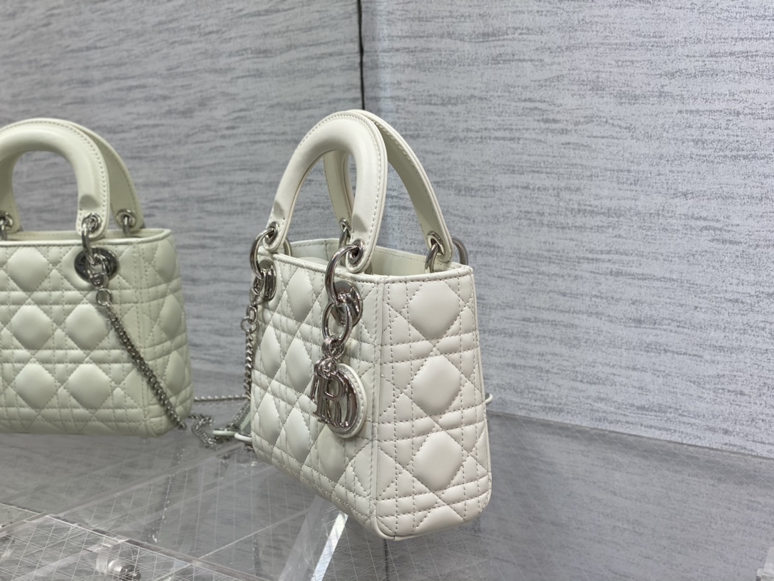 Mini Lady Dior Bag Latte Cannage Lambskin